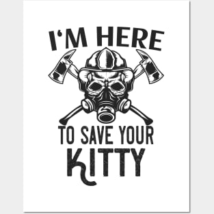 Firefighters Cats Rescuers Posters and Art